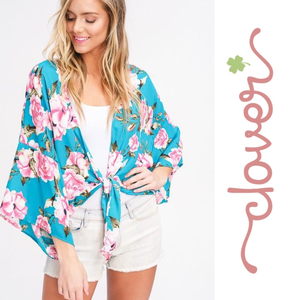 Front Tie Kimono Cardigan